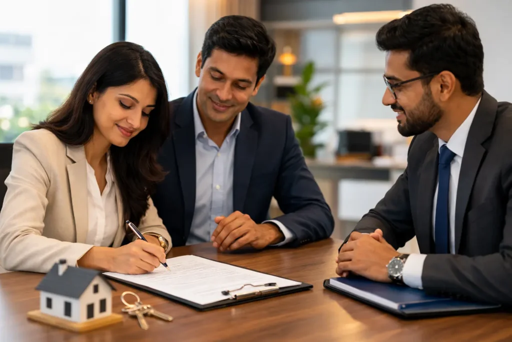 Home loan agreement signing