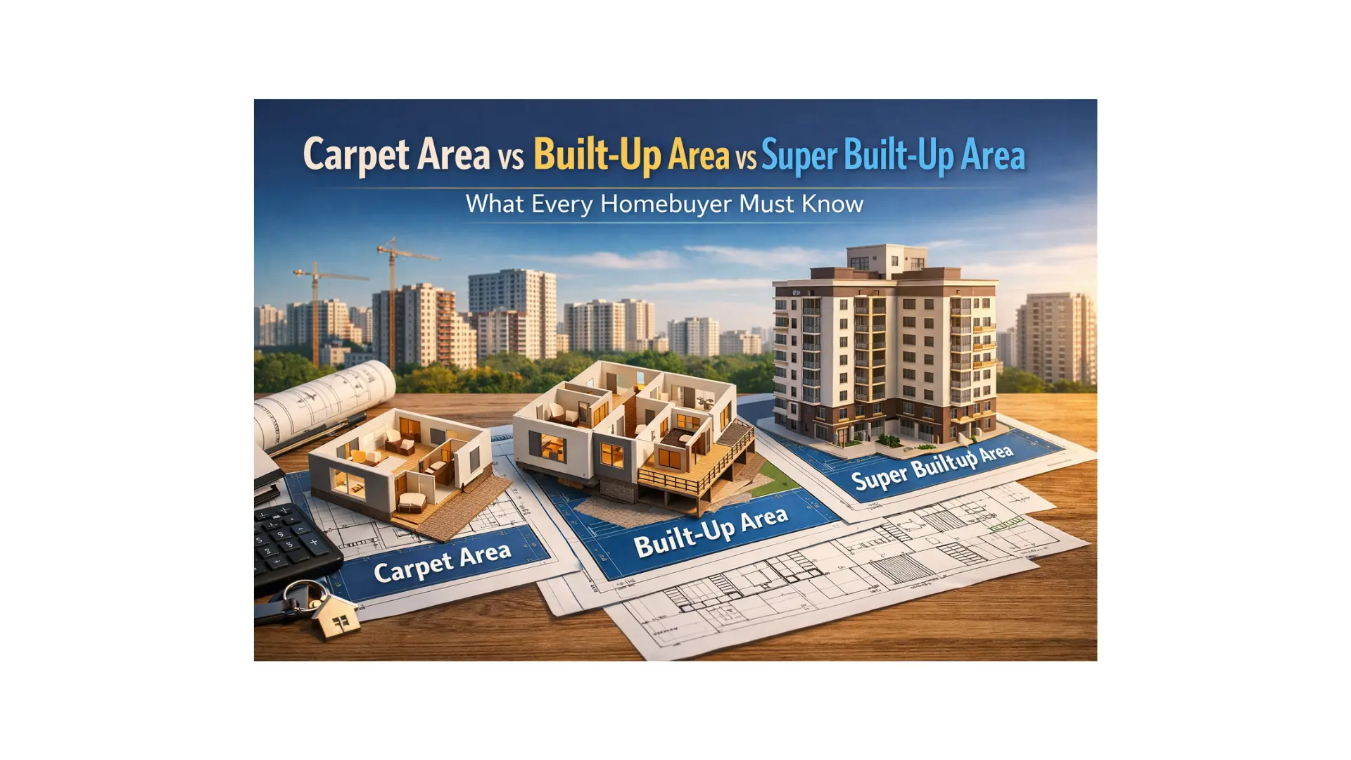 What Exactly Is Carpet area vs Built up area & Super Built Up?